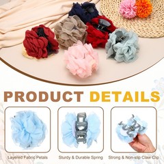 Rose Flower Hair Clips (3.5 Inch) 2Pcs, Hair Flowers for Women, Light Blue