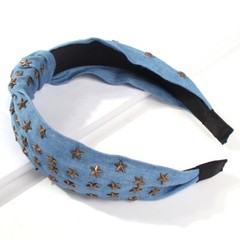 Blue Denim Studded Stars Headband