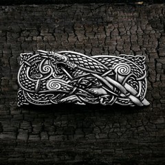 Viking Norse Celtic Dragon Knot Hair Barrette