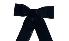 J Crew Velvet Bow Hair Clip Black OS Classic Formal Elegant Holiday Barrette