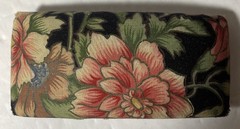 Vintage Hair Clip Barrette Fabric Floral & Metal 3.75 X 1.75”