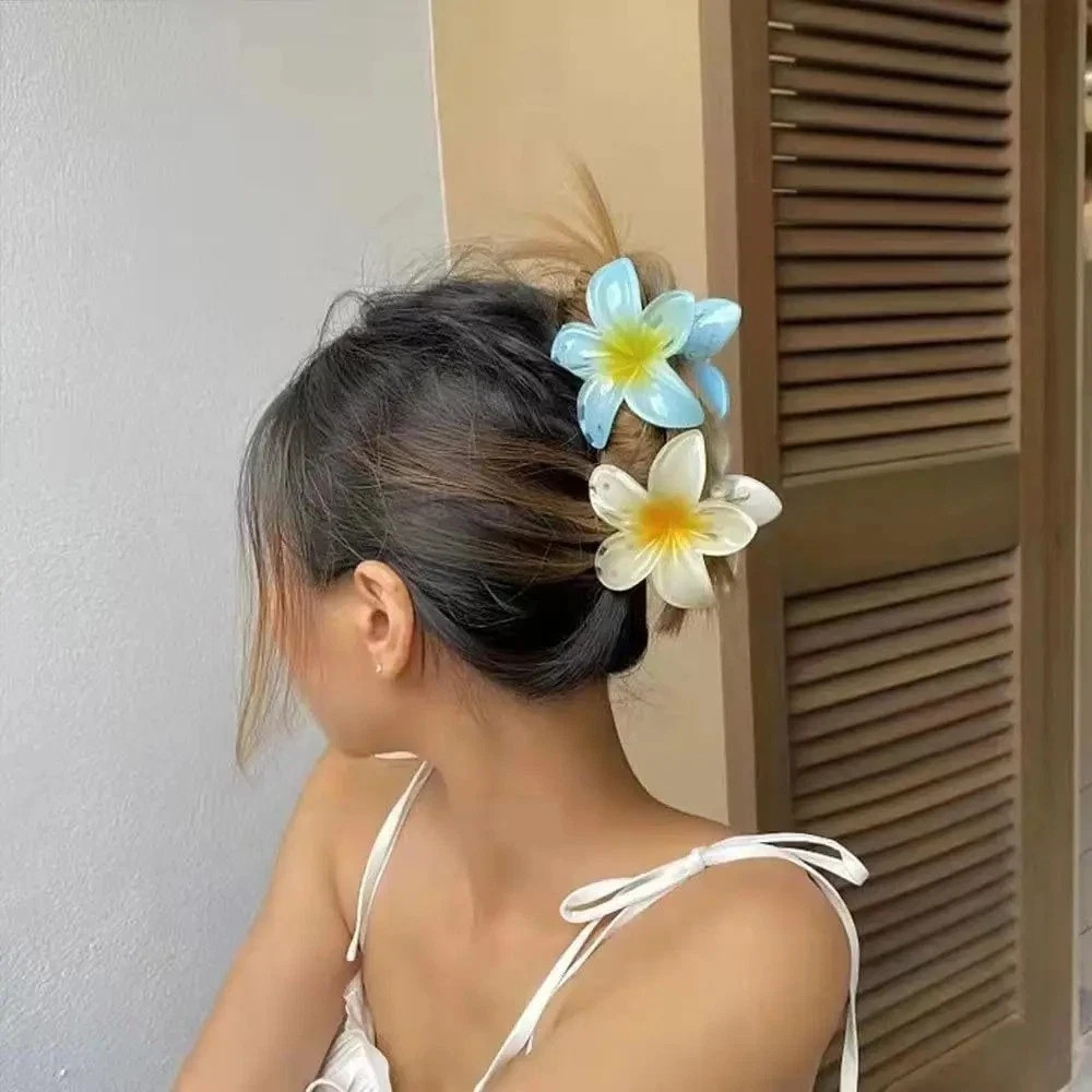 2026 Egg Flower Hair Clip Hawaii Beach Claw Boho Y2K Hair Accessory Girls