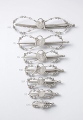 Lilla Rose Keliyah Heart Silver Flexi Hair Clip FX-3525 M (Medium)