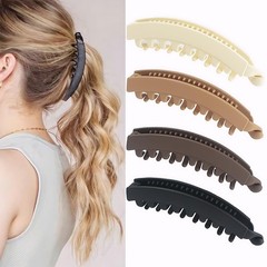 Banana Clip for Women and Girls – Large Claw 4 Count (Pack of 1), Neutral