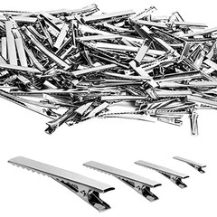 170 Pcs Alligator Hair Clips for Bows, Silver Bulk Duck Bill Hair Clips, 4 Sizes