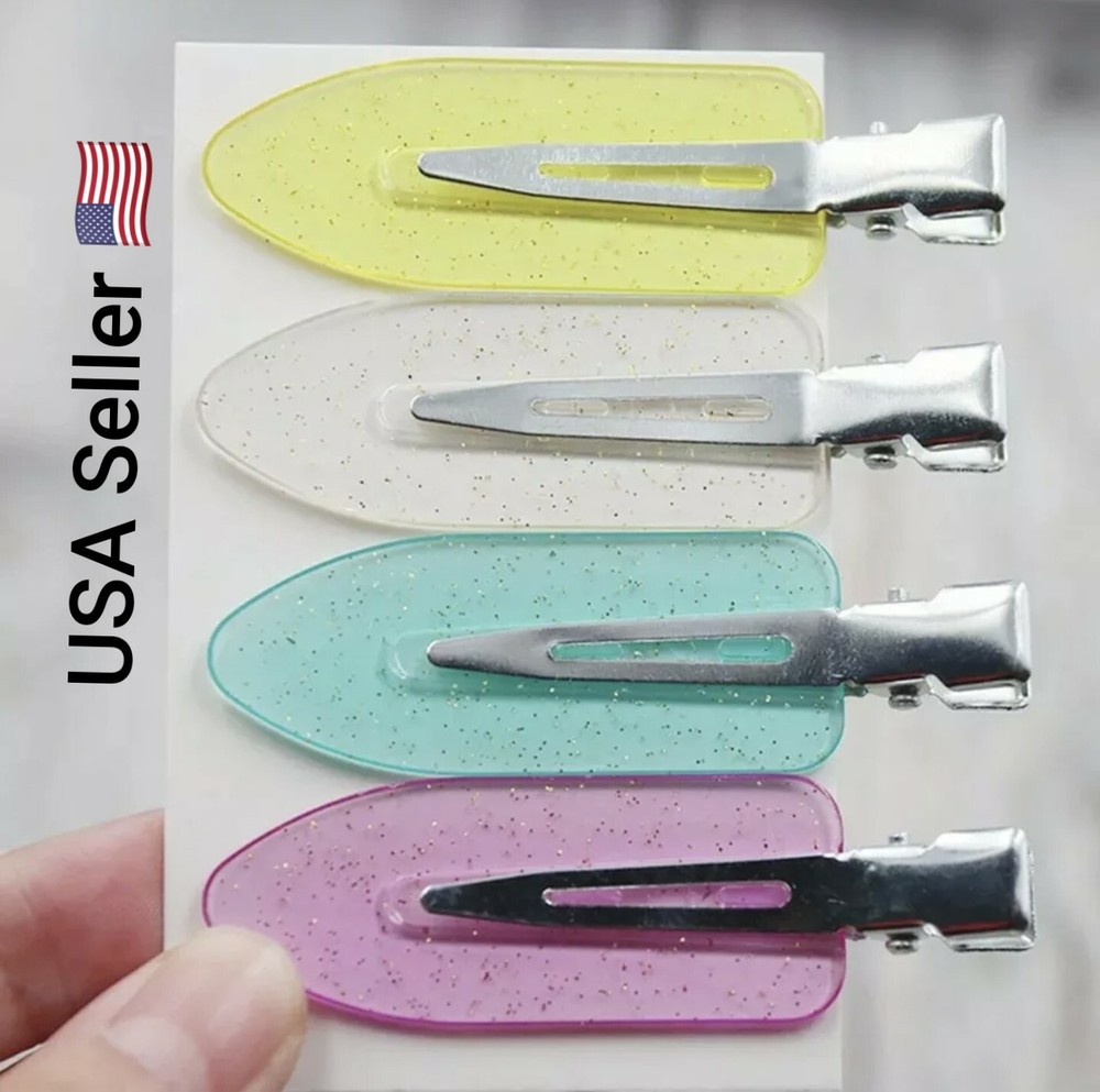 New 4PCS Candy Color Seamless No Bend Hair Clips Barrettes No Mark Pin Curl Clip