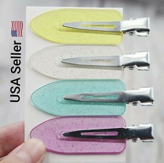 New 4PCS Candy Color Seamless No Bend Hair Clips Barrettes No Mark Pin Curl Clip