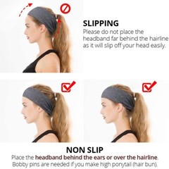 2 Pack Men Women Workout Headbands Travel Sweatband Elastic Non Slip Sweat Bands