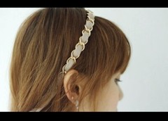 Gold-Tone Chain Hair Band with Tie
