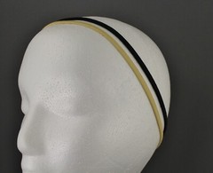 Beige Black set pack 12 stretch elastic sport headband no metal 3/16″ hair band
