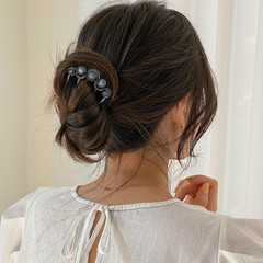 4Pcs Pearls Twist Hair Pins French U Shape Side Combs Metal Decorative Hair Stic