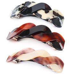 Mistofu 3Pcs Hair Barrettes for Women, 1 Count (Pack of 3), Tortoiseshell