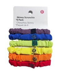 Lululemon Skinny Scrunchies 6 Pack Multicolor- One Size Hair Ties- New With Tags