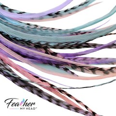 Hair Feathers – 6 Pc – Select Length Up to 16 Plus Inches Long – Cupcake Mix