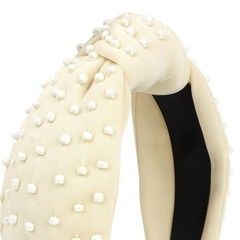Non-Slip Pearl Knotted Headband for Women – Wide Beaded Hair Accessories