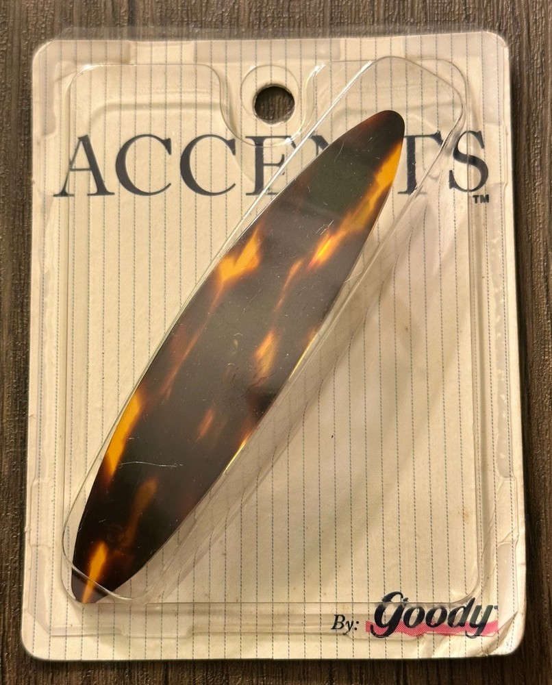 Vintage 1989 Goody Large Spring Clasp Snap Barrette Tortoise Shell 3167 USA Made
