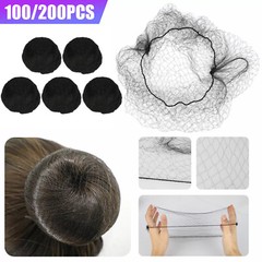 100/200PCS Invisible Hair Net Elastic Edge Mesh Hairnets Sport Bun Cover Snood