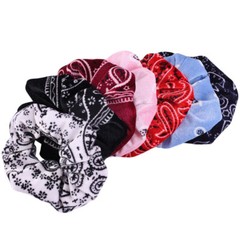 Velvet Printed Scrunchies Hairband Women Elastic Hair Bands Ponytail Rubber Band