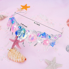 Mermaid Crown for Women Starfish Tiara Seashell Crown Mermaid Party Birthday Dec