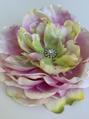 Peony Hair Clip Rhinestone 5-1/2”