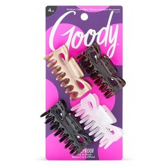 SlideProof Classics Medium Claw Clips – 4 Ct, Assorted Neutrals, Hair Styling
