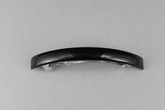 Black thin skinny narrow rectangle barrette hair clip accessory 4.5″ long