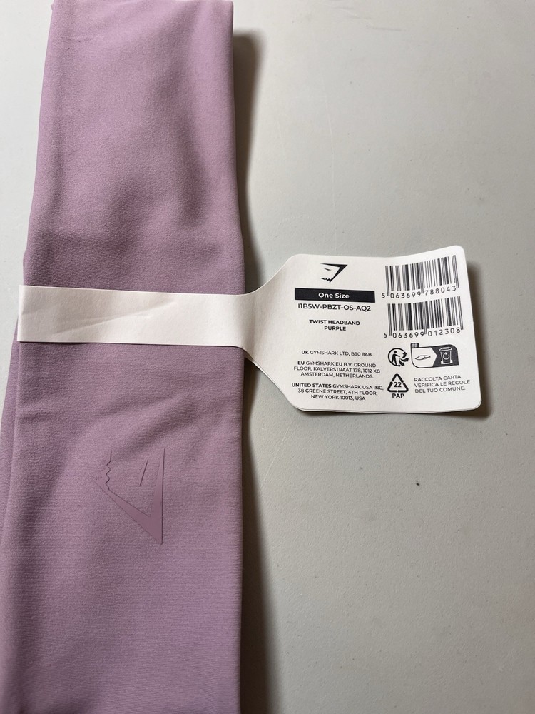 Gymshark Twist Headband Purple One Size Stretch Workout Hair Band NEW