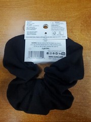 5 Pack: Scunci Recycled Soft Cotton Jumbo Scrunchie BLACK (3092) R9P2b