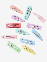 NEW Womens Multi Color Snap Hair Clips Pins Barrettes Set of 12 Pastel Soft Girl