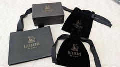 Alexandre de Paris Hair Clips Set of 2 with Christmas Card, Black Flower & Tort