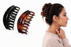4 pcs Black Brown Toto Hair Claw Jaw Clips Clamp Comb Grip Riser Comb 4″