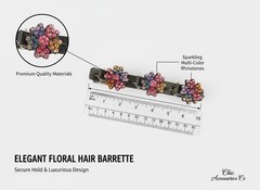 Satin Fabric Rhinestone Hair Bands, Four-Leaf 1 Count (Pack of 1), 3 colors-D