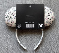 Disney Minnie Mouse Ears Headband Pink Bow Cream Patterned NWT Pastel Park Wear