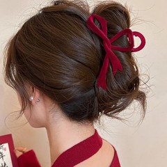 3PCS Red Velvet Bow Hair Clips for Women 1 Count (Pack of 1), Multicolor