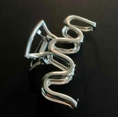 Medium Silver Metal Hair Claw Clip Non Slip Unique Pattern Hair Claw for Thick