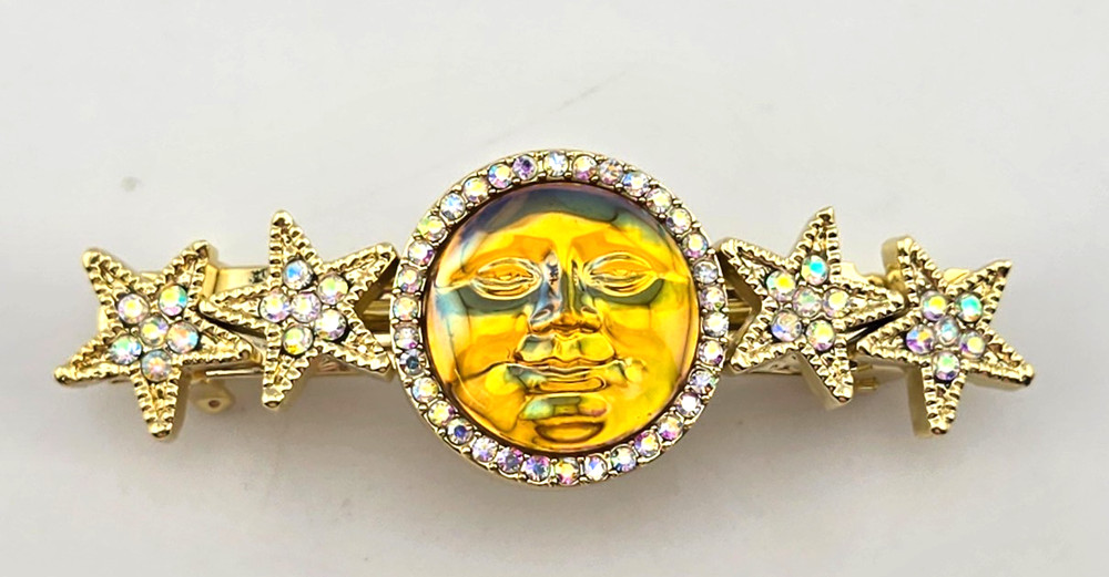 Kirks Folly Starry Night Seaview Water Moon Barrette GT One of A Kind Signed