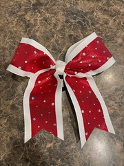 7 Inches Sequins Hair Bow Elastic Hair Tie Large Cheer/Dance Bow