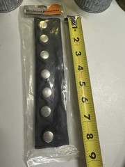 Studded Leather Pony Tail Wrap Hair Holder Biker Black 8″ Long