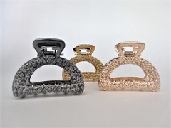 Small/ medium rose gold or dark silver roses metal hair claw clip