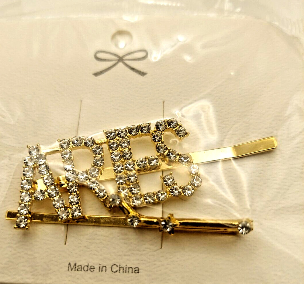 Shein Hair Jewelry Barrette Ares Crystal Gold NIP