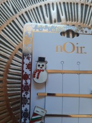 Noir Festive Frosty Gold Straight Bobby Pins Pack 4 New