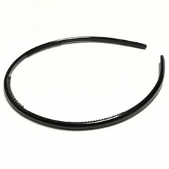 Delsol Thin Slim Lightweight Toothed Hair Headband Black Tortoise Made in France