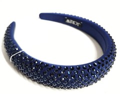NEW J.Crew Rhinestone Studded Headband Dark Evening Blue Embellished One Size