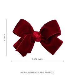 HAIRBOWS Girls’ Velvet Hair Bows with a Knot Wrap Center on a Clip, All Ages …