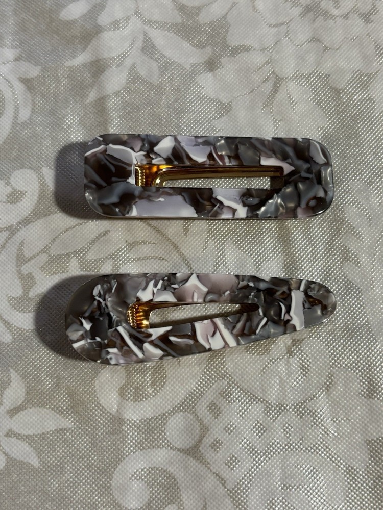 Alligator Claw Hair Clips Teardrop/ Rectangle Accessory Barrette~Black