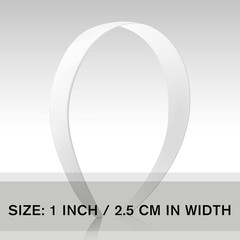 24 PCS White Plastic Headbands, 1 Inch Wide No Teeth Hair Bands for Girls & Wome