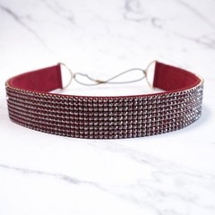 Swarovski Red Rhinestone Headband Jewelry Hair Accessory Used