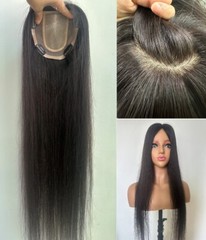 5″X5″ MONO with Silk Top Cap, Virgin Human Fine Hair Topper For Women 10″~30“