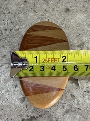 Vtg 80s Hair Clip Barrette Painted WOOD CURVED Oval Spring Clasp 3.25″ X 1.25″