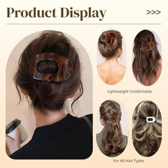 4PCS French Flat Duckbill Hair Clips – Versatile Solid Color Claw Clamps for All